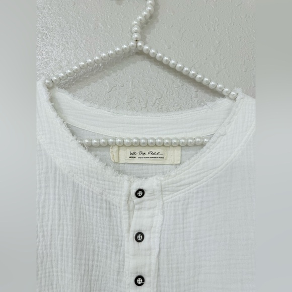 Free People Farrah Lace Pieced Swing Top Shirt Oversize Size M - Picture 5 of 12